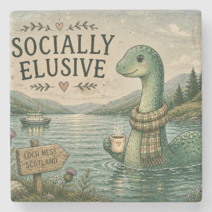 Dessous-de-verre En Pierre Nessie Cryptide Confortable Élusive Socialement Lo