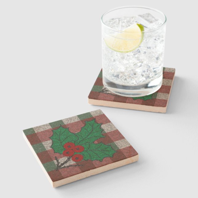 Dessous-de-verre En Pierre Noël 1940 En vichy Sandstone (Côté)