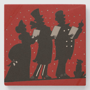 Dessous-de-verre En Pierre Noël des caroleurs de Silhouette