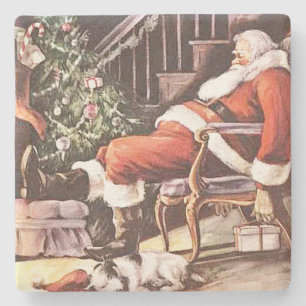 Dessous-de-verre En Pierre Noël fatigué du père noël