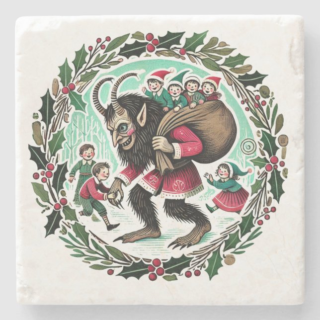Dessous-de-verre En Pierre Noël Krampus (Devant)