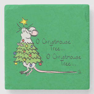 Dessous-de-verre En Pierre Noël Mouse mignonne Drôle Vacances