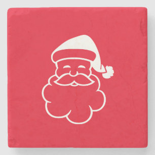 Dessous-de-verre En Pierre Noël Noël Rouge Blanc Vacances 4Ann