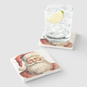 Dessous-de-verre En Pierre Noël rétro du Père Noël