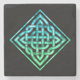 Dessous-de-verre En Pierre Noeud celtique - Bleu diamant Vert