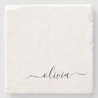 Noir Blanc moderne Script Girl Monogramme Nom