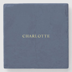 Dessous-de-verre En Pierre Nom de couleur bleu minimaliste classique professi