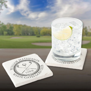Dessous-de-verre En Pierre Nom de golf personnalisé classique