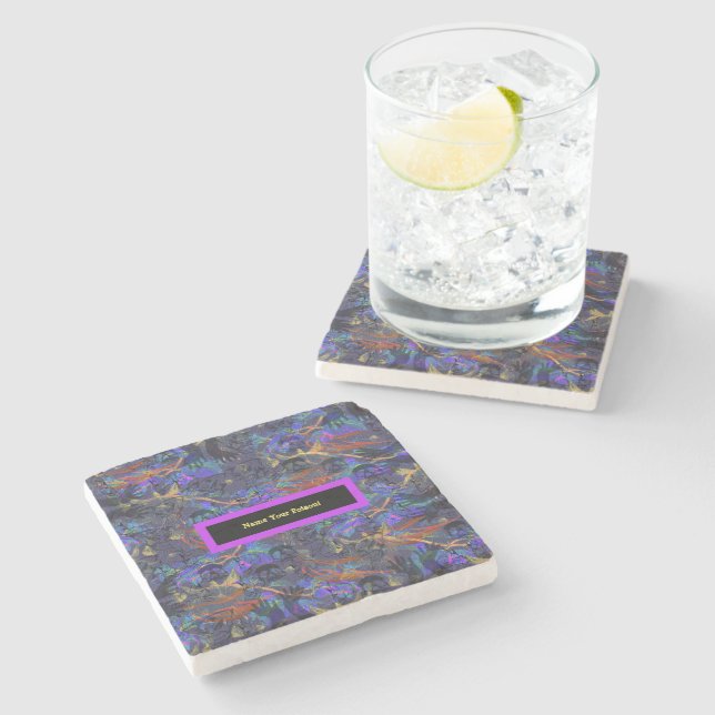 Dessous-de-verre En Pierre Nom de votre marbre poison (Côté)