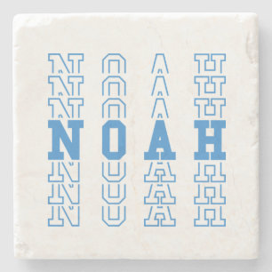 Dessous-de-verre En Pierre Nom du garçon personnalisé Noah