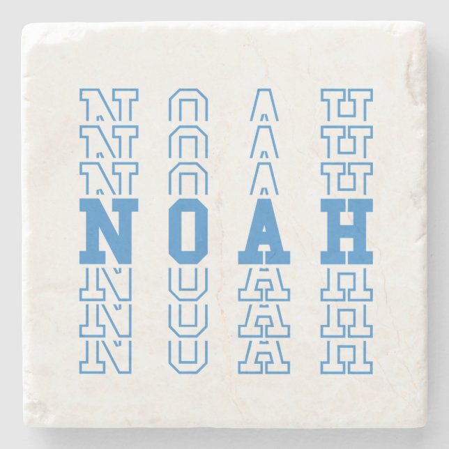 Dessous-de-verre En Pierre Nom du garçon personnalisé Noah (Devant)
