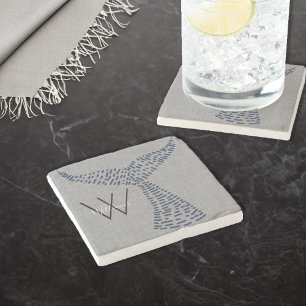 Dessous-de-verre En Pierre Nom personnel Nautical Whale Tail Art