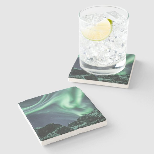 Dessous-de-verre En Pierre Northern Lights Norvège (Côté)