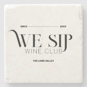 Dessous-de-verre En Pierre Nous Sip Club Vin Crest personnalisé Sophisticé