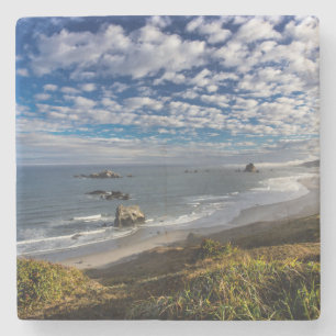 Dessous-de-verre En Pierre Nuages matinaux et brouillard à la plage