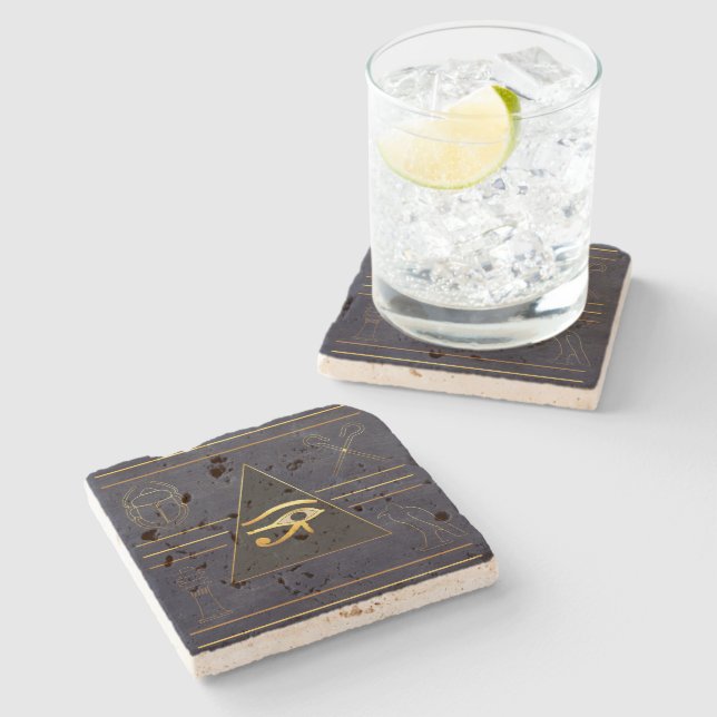 Dessous-de-verre En Pierre OEil d'or égyptien (Côté)