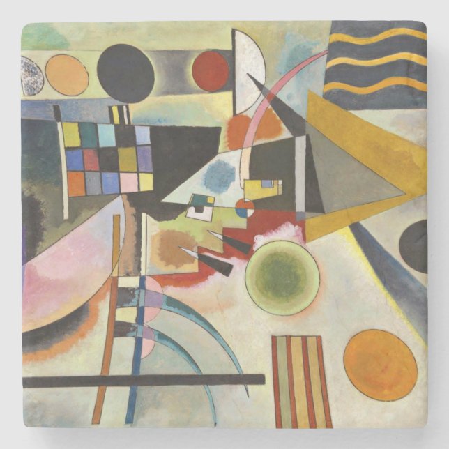 Dessous-de-verre En Pierre Oeuvre Abstraite expressionniste de Kandinsky (Devant)