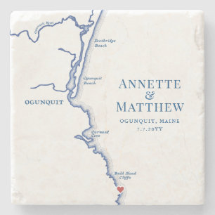 Dessous-de-verre En Pierre Ogunquit Maine Destination Mariage Faveur
