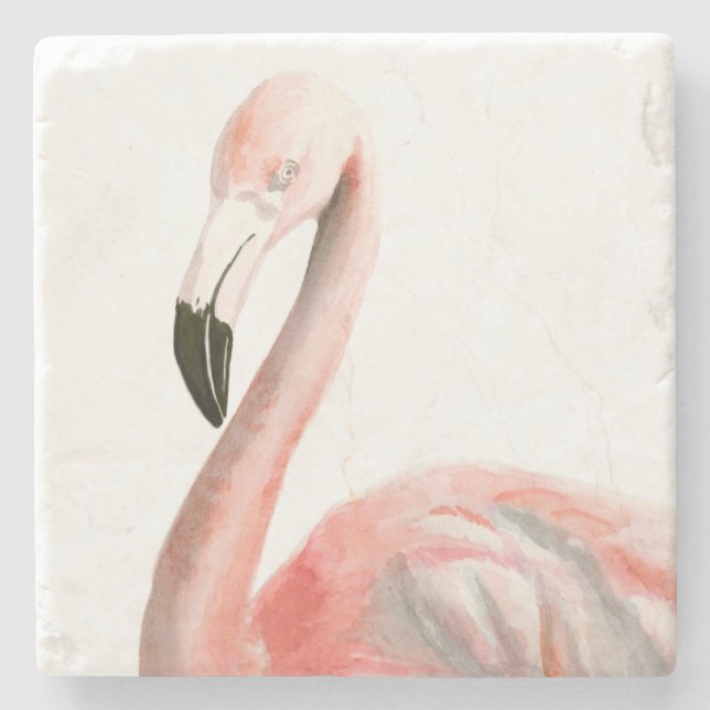 Dessous-de-verre En Pierre Oiseau de Flamant rose tropical (Devant)