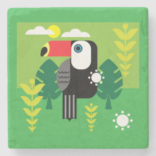Dessous-de-verre En Pierre Oiseaux tropicaux du Toucan