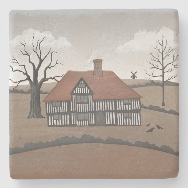 Dessous-de-verre En Pierre Old Crow Manor (Devant)