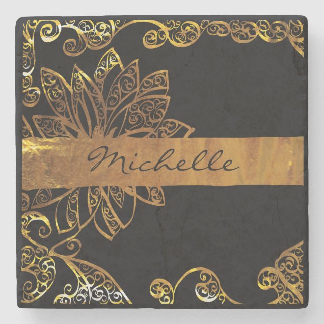 Dessous-de-verre En Pierre Or (Devant)