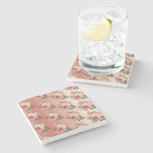 Dessous-de-verre En Pierre Or Confetti rose Roses Floral