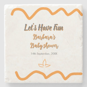 Dessous-de-verre En Pierre Orange gris rétro baby shower espagnol boho modern
