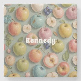 Dessous-de-verre En Pierre Orchard Whimsy : Fruits pastel