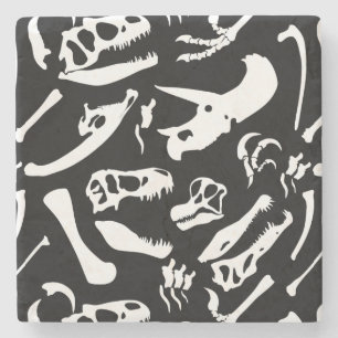 Dessous-de-verre En Pierre Os de dinosaure (Noir)