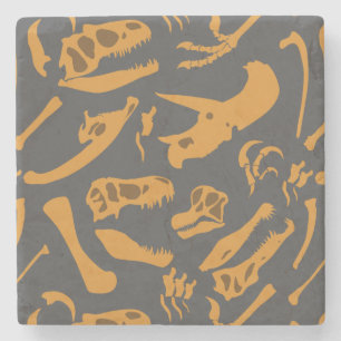 Dessous-de-verre En Pierre Os Dinosaures (Gris)