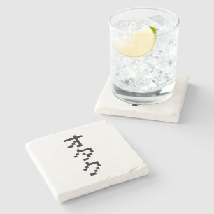 Dessous-de-verre En Pierre OTAKU 8 bits Pixel japonais Katakana vertical