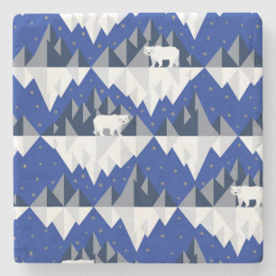 Dessous-de-verre En Pierre Ours polaire sur Iceberg Motif sans couture.