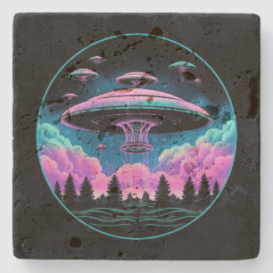 Dessous-de-verre En Pierre OVNI Aliens Invasion esthétique