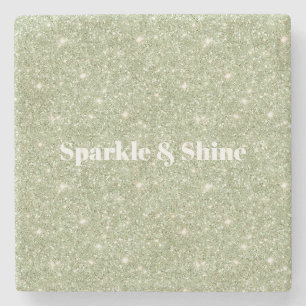 Dessous-de-verre En Pierre Paillettes Vertes Brillantes
