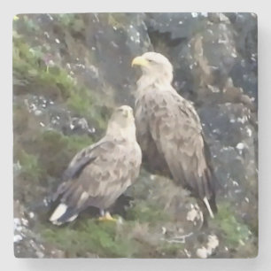 Dessous-de-verre En Pierre Paire d'aigles royaux emblématiques des Highlands