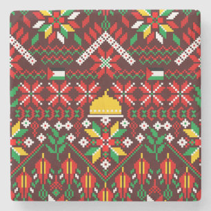 Dessous-de-verre En Pierre Palestine Tatreez Broderie traditionnelle