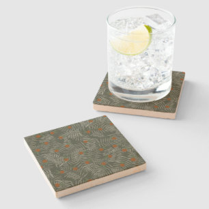 Dessous-de-verre En Pierre Palm Feuilles & Oranges