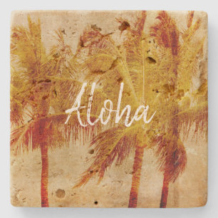 Dessous-de-verre En Pierre Palm Tree Vintage