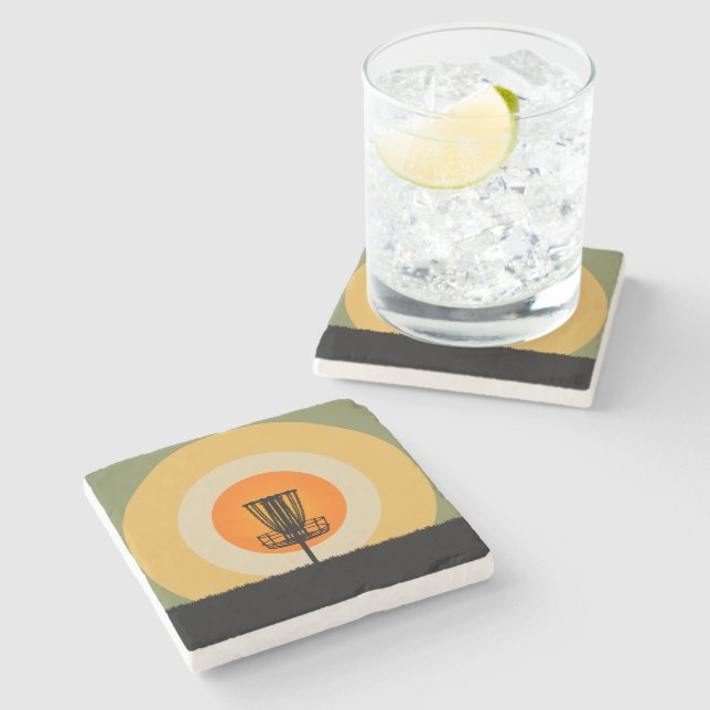 Dessous-de-verre En Pierre Panier de golf de disque (Côté)