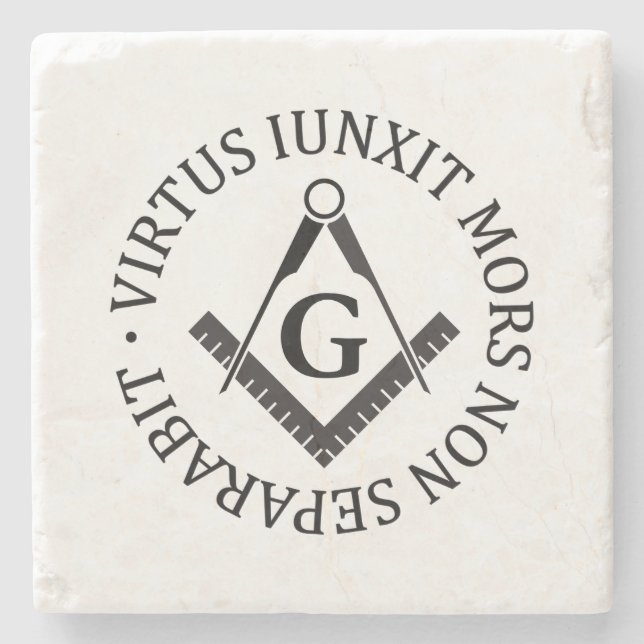 Dessous-de-verre En Pierre Panneau franc-maçonnerie (Devant)