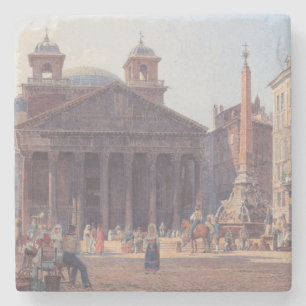 Dessous-de-verre En Pierre Panthéon et Piazza della Rotonda à Rome, Italie