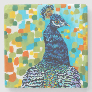 Dessous-de-verre En Pierre Paon emplumé II
