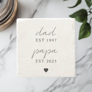 Dessous-de-verre En Pierre Papa & Papa EST Cadeau personnalisé