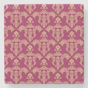 Dessous-de-verre En Pierre Papier peint 4 de damassé