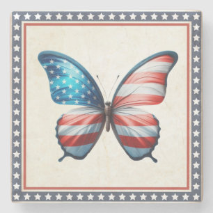 Dessous-de-verre En Pierre papillon 4 juillet patriotique américain
