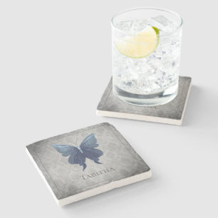 Dessous-de-verre En Pierre Papillon à bijoux bleu