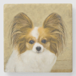 Dessous-de-verre En Pierre Papillon (Hound Tri) Peinture - Art Chien original