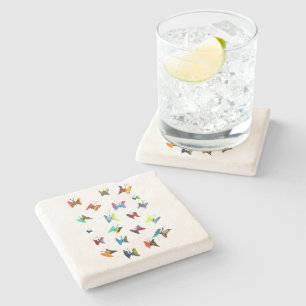 Dessous-de-verre En Pierre Papillons couleur aquarelle