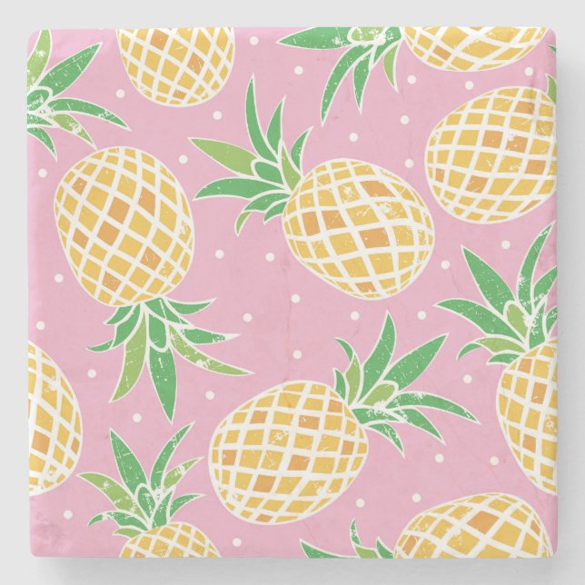 Dessous-de-verre En Pierre Paradis de l'ananas : Motif tropical (Devant)